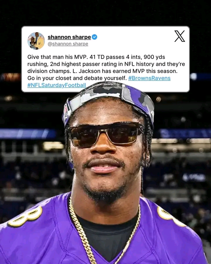 Just now, Shannon Sharpe made a comment about Lamar Jackson! MVP-caliber